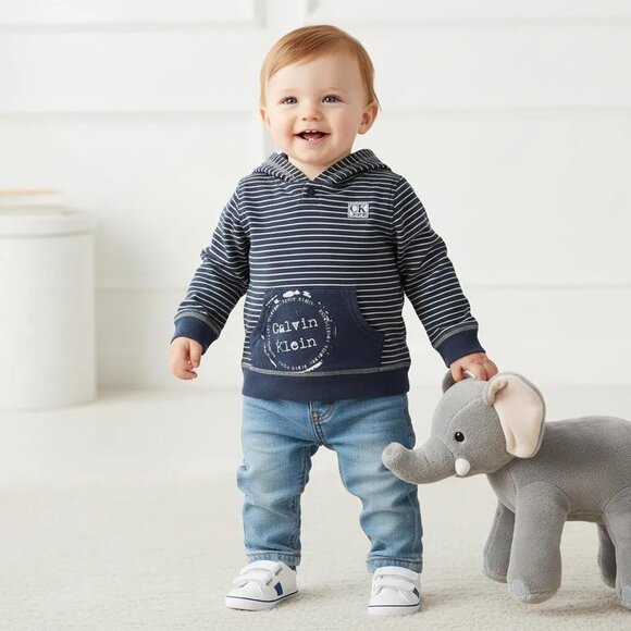 Calvin Klein Striped Logo Hoodie size 12 Months - Picture 7 of 7